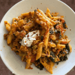 spicy red pepper pesto pasta